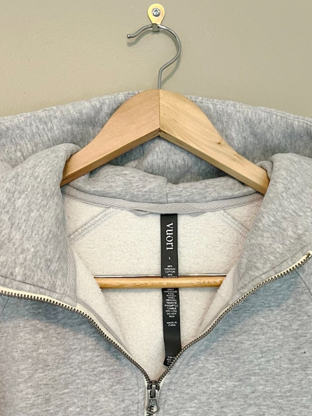 Vuori Restore Half Zip Hoodie Light Heather Grey Size L - Picture 2 of 3